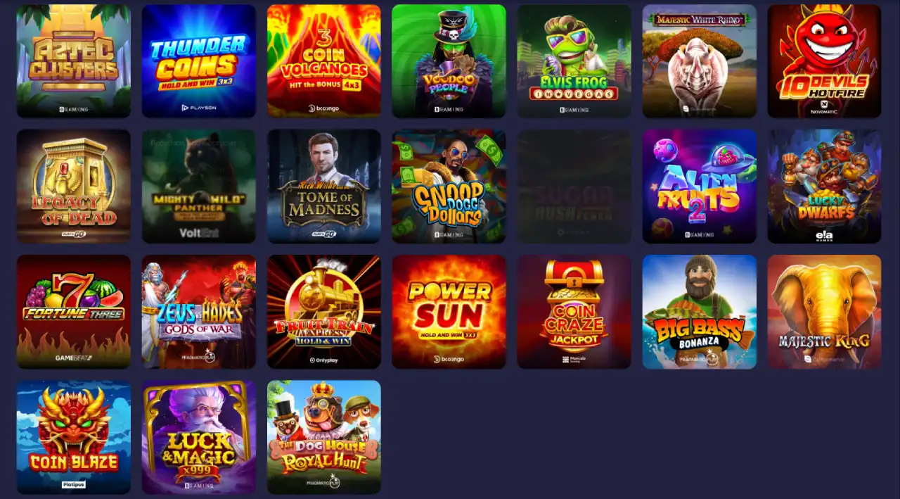 BinoBet Casino Παιχνίδια