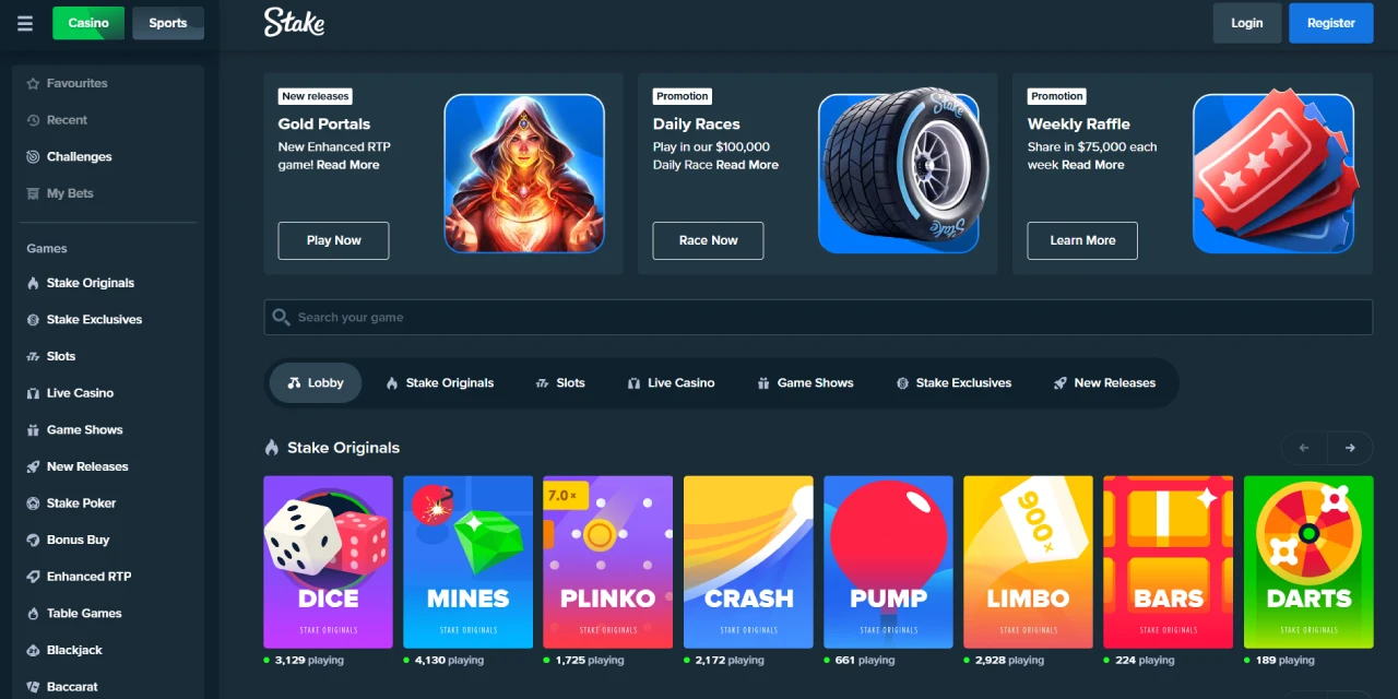 Stake Casino Παιχνίδια